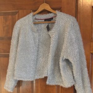 Tommy Hilfiger Silver Gray Teddy Jacket